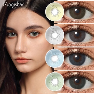 (COD)Magister 1 คู่ คอนแทคเลนส์สี เทา ฟ้า เลนส์หลากสี สบายตา ธรรมชาติ กลมโต