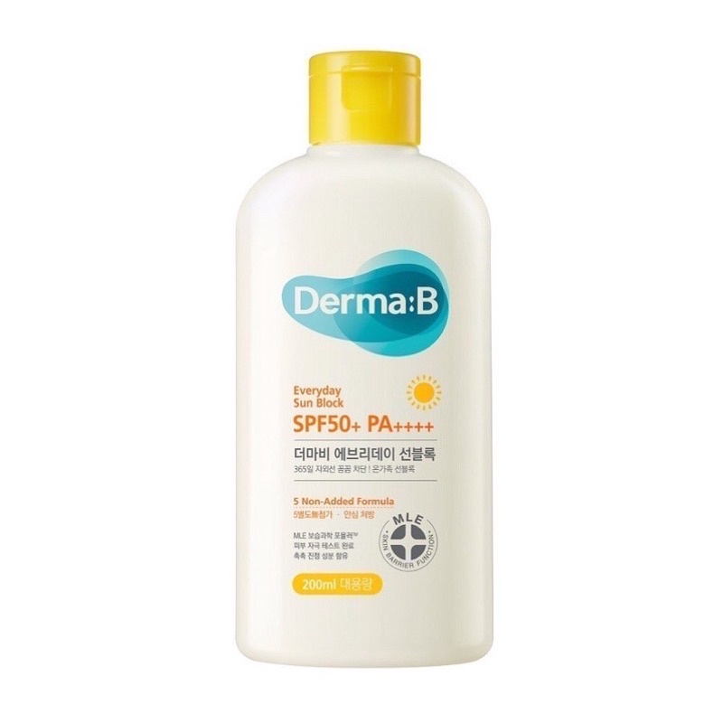 ของแท้/พร้อมส่ง ♡ Derma:B Everyday Sun Block SPF50+ PA++++ 200มล. กันแดด เนื้อเบาบาง เดอม่าบี ทาได้ท