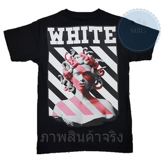 เสื้อยืดผ้าฝ้ายพิมพ์ลายขายดี ⭐ OW ⭐ เสื้อยืด คอกลม แขนสั้น แฟชั่น ออฟไวท์ off white medusa เมดูซ่า ลูกศร arrow