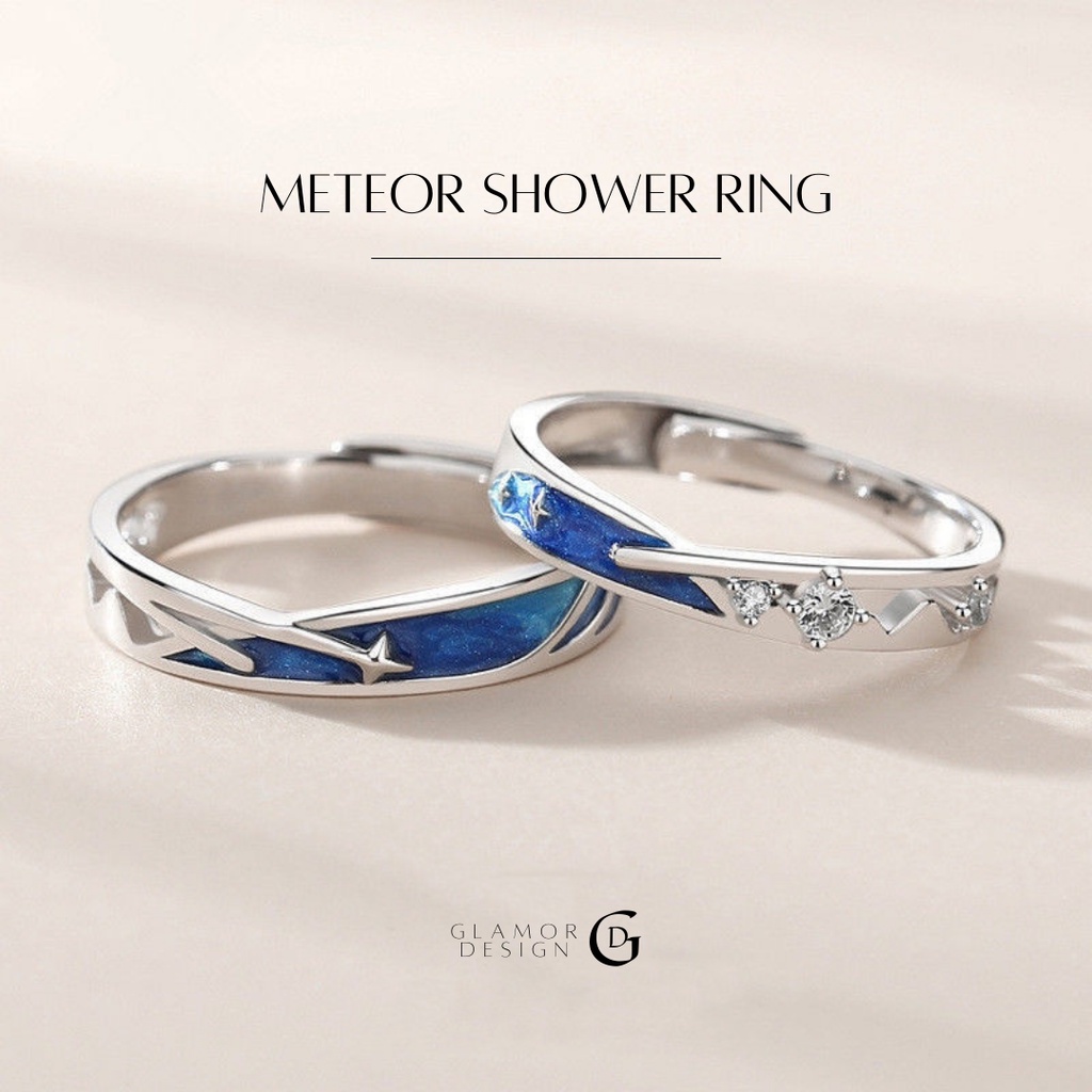 GLAMOR SELECTION💕แหวน  METEOR SHOWER แหวนคู่รัก แหวนผู้ชาย แหวนผู้หญิง แหวนปรับขนาดได้ แหวนแฟชั่น