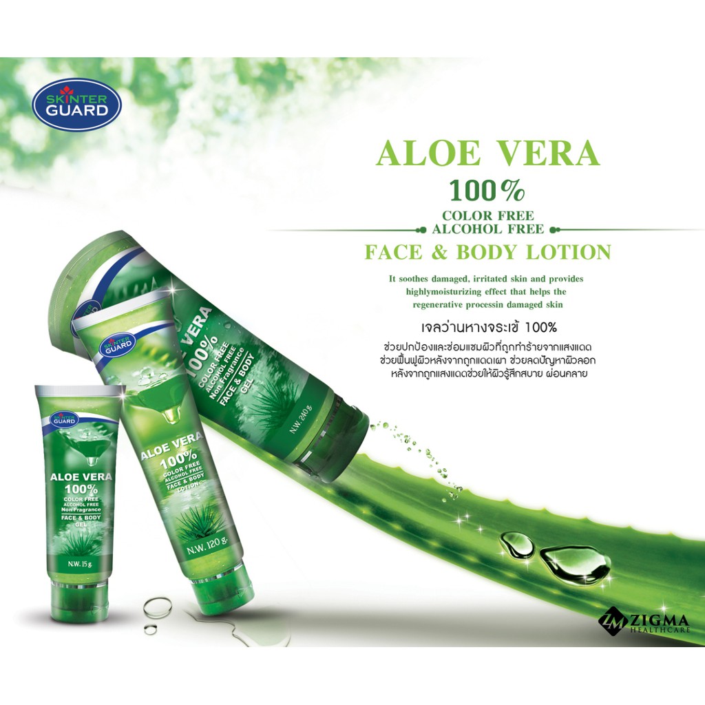 Skinter Guard Aloe Vera สกินเตอร์ การ์ด อะโลเวร่า 120 g. เจลว่านหาง ...