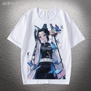 🔥ถูกและดี ชุดคอสเพลย์ Anime เสื้อดาบพิฆาตอสูร ชุดชิโนบุGhost slayerDemon Slayer Blade Short Sleeve Clothes Anime Kitch