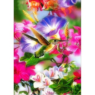 Diy hummingbird and flower diamond painting/cross stitch/bedroom living room/wall stickers wall painting decoration