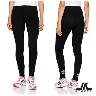 [ดูโค้ดที่หน้าร้าน] adidas กางเกงเลกกิ้ง Trefoil Tight Legging รุ่น CW5076 สีดำ (Black) ของแท้