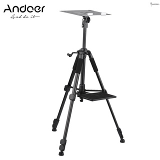 Andoer Multifunctional Projector Stand Tripod Portable Laptop Tripod Stand Adjustable Height 19.6 Inch to 58.6Inch with Plate for Projector Laptop