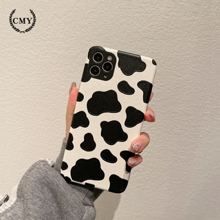 เคสลายวัวหนังหนังเทียม แบบซิลิโคน สําหรับ  iPhone 11 Pro Max X Xr Xs Max 7 8 Plus Se 2020 12 Pro Max 12 Mini