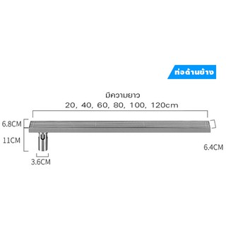 รางระบายน้ำ ท่อด้านข้าง สแตนเลส304 ฝาครอบเส้นตรงสแตนเลสหนาแข็งแรง