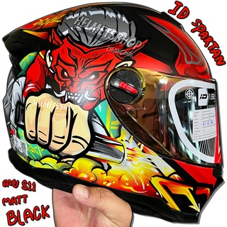 ID SPARTAN S11 MATT BLACK [ เต็มใบ ] [ แว่นชั้นเดียว ] [ นวมถอดซักได้ ] [ กิ๊ฟล็อค ]