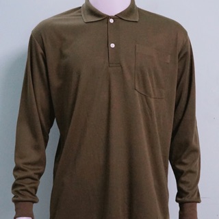 เสื้อโปโลแขนยาว-สีเขียวทหาร ตัวละ100บาท