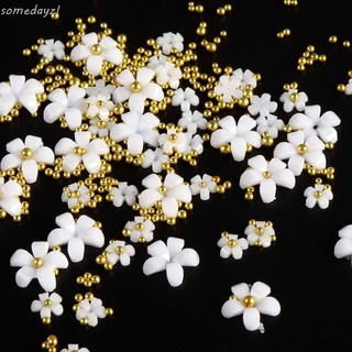 Somedayzl กลีบดอกไม้อะคริลิค Diy สีทองสีเงินสําหรับตกแต่งเล็บ