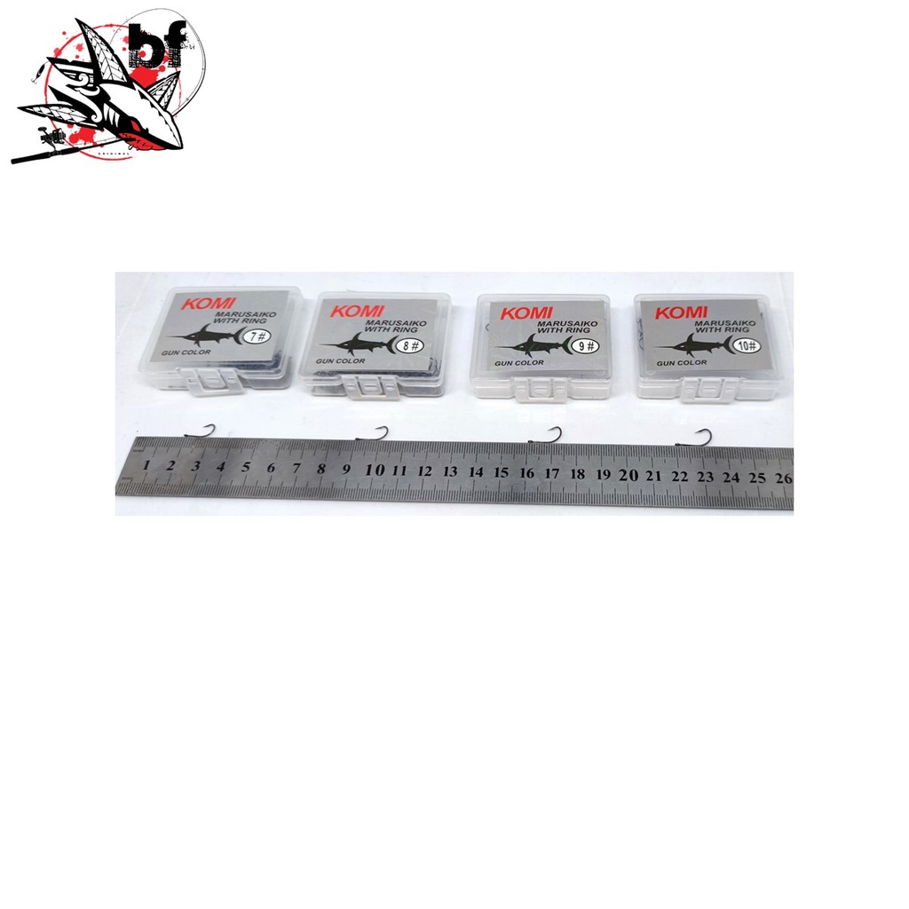 เบ็ดกล่อง Komi Marusaiko ดวงเบ็ด ปลาดาบ โคมิ ก้นรู ไม่มีมีเงี่ยง