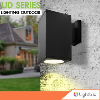 Lighttrio โคมไฟติดผนังภายนอก Wall lamp โคมไฟอลูมิเนียม รุ่นUD-191/BK - สีดำ (ไม่รวมหลอดไฟ)