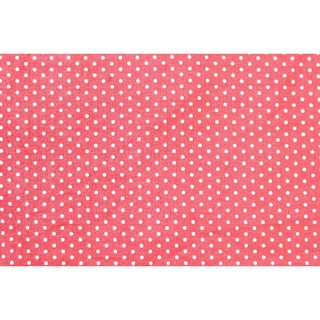 [SALE] 45x55 ซม. ผ้าเมตร ผ้าคอตตอน ผ้าฝ้ายแท้ 100% ลายจุดเล็ก(2มม.) Polka dot จุดขาวบนพื้นสีชมพูโอรส [PFQ593]