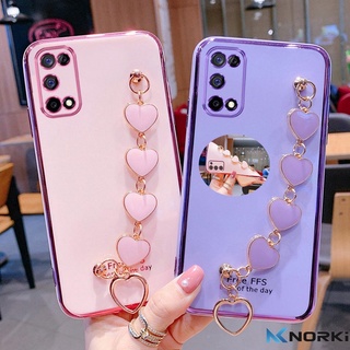 เคสโทรศัพท์มือถือ แบบนิ่ม ลายหัวใจ หรูหรา มีสายโซ่คล้อง สําหรับ Samsung Note 20 20Ultra Note 8 9 10 Plus 10Lite A6Plus A7 2018