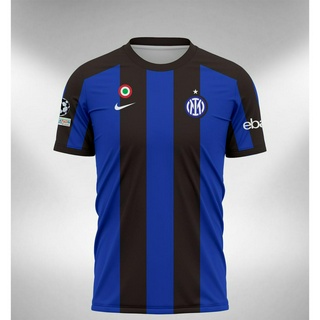 เสื้อกีฬาแขนสั้น ลายทีม Inter Home 2023 UCL ไม่มีฟองน้ํา