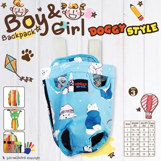 เป้อุ้มสุนัข ลายปอมปอม รุ่น doggy style สีฟ้า เบอร์ 3 ขนาด รอบคอ 19 – 22 นิ้ว คอ-เป้า 12 นิ้ว นน.12 นิ้ว นน.3-4 กก. โดย Yes pet shop