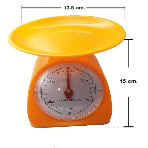 เครื่องชั่งน้ำหนักในครัว ตาชั่งเล็กสีส้ม ตราชั่งในครัวขนาด 3 กิโลกรัม