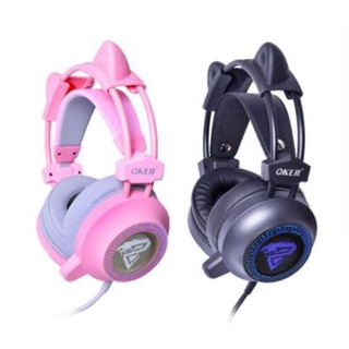 Oker Headset (มี2สี) H995 มาจร้า หูฟังแมว น่ารักๆ เสียงเทพๆ usb 7.1 ราคา 790 บาท โคตรสวยยย ดำ กะ ชมพู สั่งด่วน