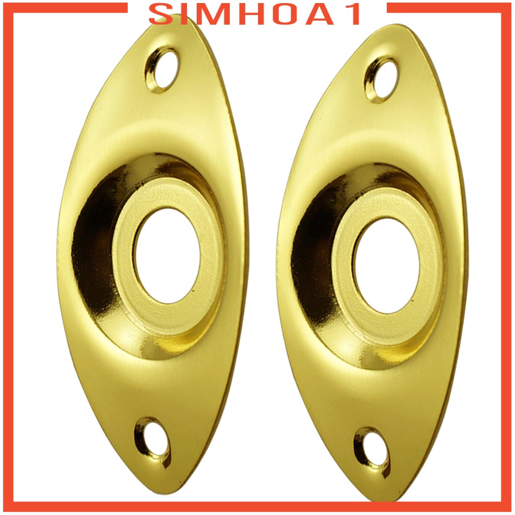 ( Simhoa1 ) 2 ชิ้น Steel Output Jack Plates ซ็อกเก็ตสําหรับกีตาร์ไฟฟ้าเบส