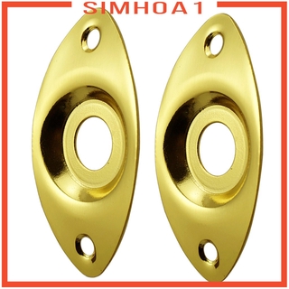 ( Simhoa1 ) 2 ชิ้น Steel Output Jack Plates ซ็อกเก็ตสําหรับกีตาร์ไฟฟ้าเบส