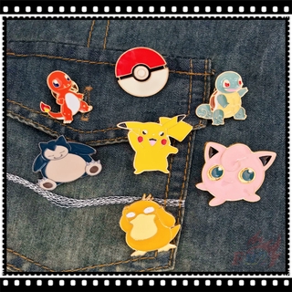 Pokemon Go - Series 01 เข็มกลัดลายการ์ตูนปิกาจู / กระดุม / Charmander / Psyduck / Snorlax / Jigglypuff 1 ชิ้น