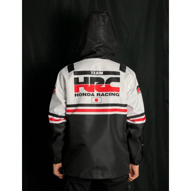 [WATERPROOF] เสื้อแจ็คเก็ตสีดํา VINTAGE HONDA RACING HRC
