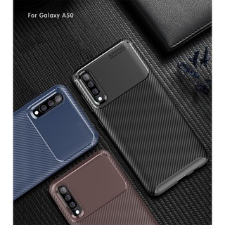 เคสนิ่ม คาร์บอนไฟเบอร์ ปิดด้านหลัง แบบบาง สําหรับ Samsung Galaxy A50 A50S A30S