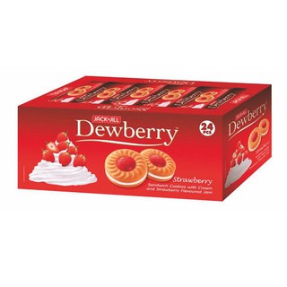 ดิวเบอร์รี่ คุกกี้สอดไส้ ครีมสตรอว์เบอร์รี 36 กรัม (24 ซอง) Dewberry Cookies Filled with Strawberry Cream 36g (24 sachet