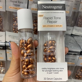 Neutrogena Repid Tone Repair 20%   Vitamin C 30 Serum Capsules นูโทรจีน่า วิตามินซี เซรั่ม แคปซูล