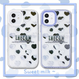 2 In 1 เคสโทรศัพท์มือถือแบบใส หนา กันกระแทก ลายหัวใจ สีดํา และสีขาว สําหรับ iphone 6 6s 7 8 Plus XR 11 12 13 Pro Max