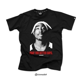 เสื้อยืดสําหรับผู้ชาย♛F.Clothing - เสื้อยืด TUPAC BETTER DAYS สําหรับผู้ชาย/เสื้อยืดสําหรับผู้ห LU,