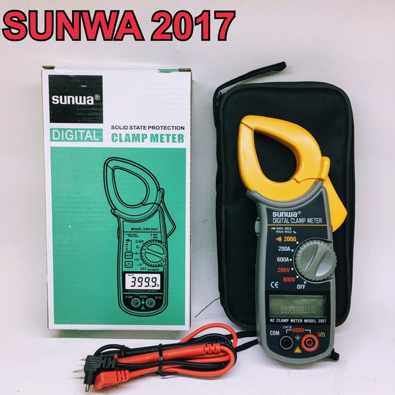 Sunwa 2017 แคล้มป์มิเตอร์ดิจิตอล คลิปแอมป์ มัลติมิเตอร์ มิเตอร์วัดไฟ Digital clamp meter มิเตอร์วัดกระแสไฟ