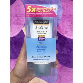 ครีมกันแดด Neutrogena Ultra Sheer Dry-Touch Sunblock SPF50+ PA++(นูโทรจีนา อัลตร้า เชียร์ ดราย ทัช ซันบล๊อค) ขนาด 88ml