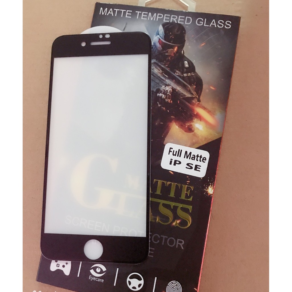 iPhone SE ฟิล์มกระจกนิรภัยเต็มจอ Matte Glass for iPhone SE Full (Black)(Matte)