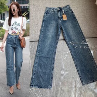 JH1300#ยีนส์ขาตรงกว้างมีS-XL #jeans house