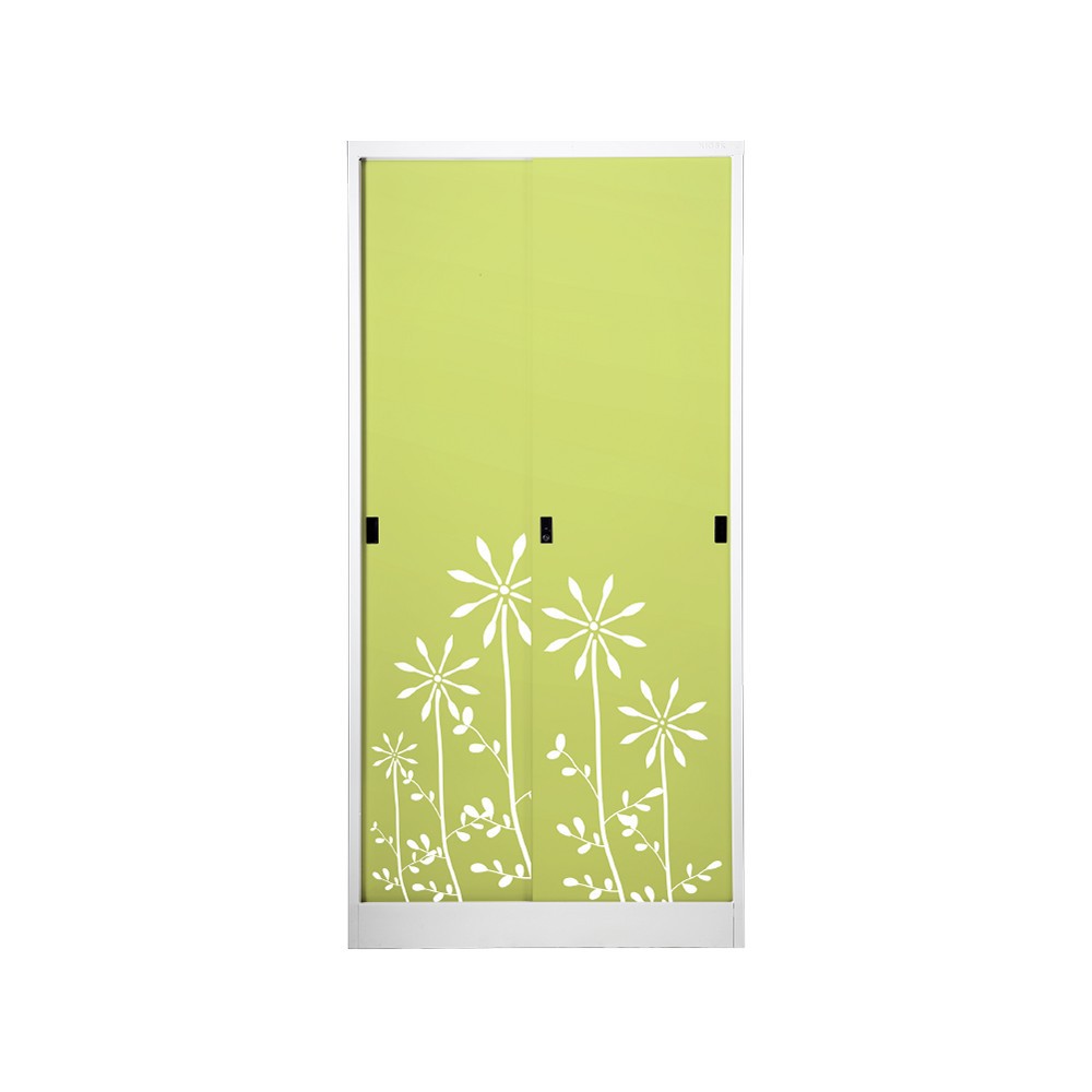 ตู้เสื้อผ้าบานทึบ KIOSK สีเขียว