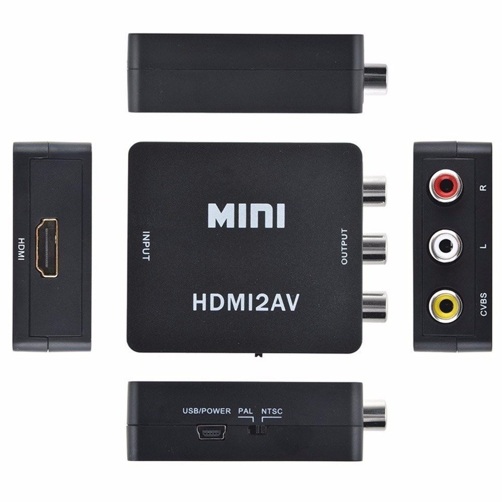 LQX MINI HDMI to AV RCA CVBS คอมโพสิตวิดีโอ 1080P HDMI2AV Converter Scaler อะแดปเตอร์