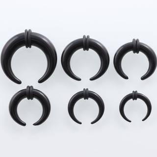 Pair Black Organic Horn Expander Curved Stretcher