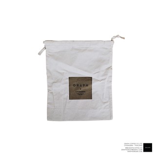 GRAPH DRAWSTRING BAG - กระเป๋าผ้าหูรูด