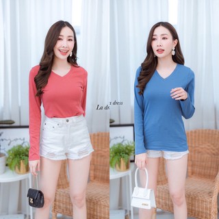 La  dress  เสื้อยืดผู้หญิง คอวี แขนยาว  ​#149 CARDIGAN_NISTA​