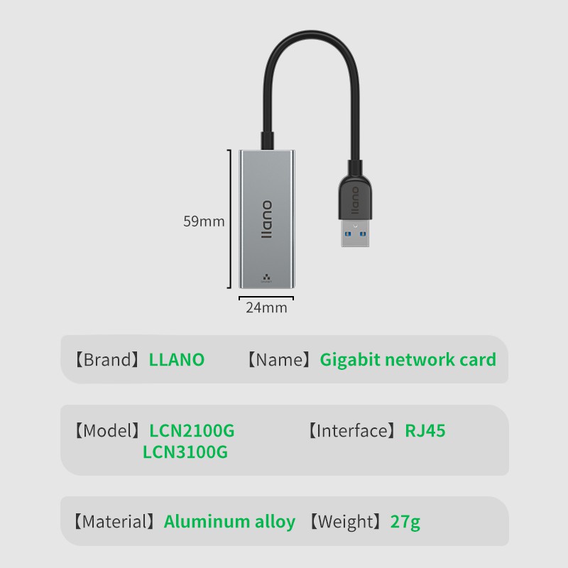 🔥ส่งไวจากไทย🔥llano อะแดปเตอร์การ์ดเครือข่ายอีเธอร์เน็ต usb to lan usb Ethernet 2.5 Gigabit usb3.0 to rj45