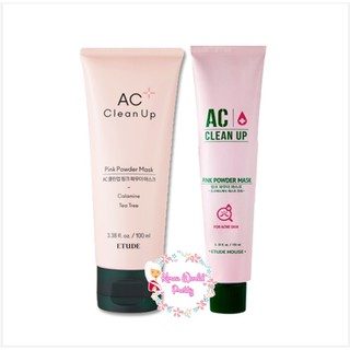 โล๊ะ !!! Etude House AC Clean Up Pink Powder Mask 100 ml. มาส์กบำรุงผิวสำหรับคนเป็นสิว ผิวแพ้ง่าย