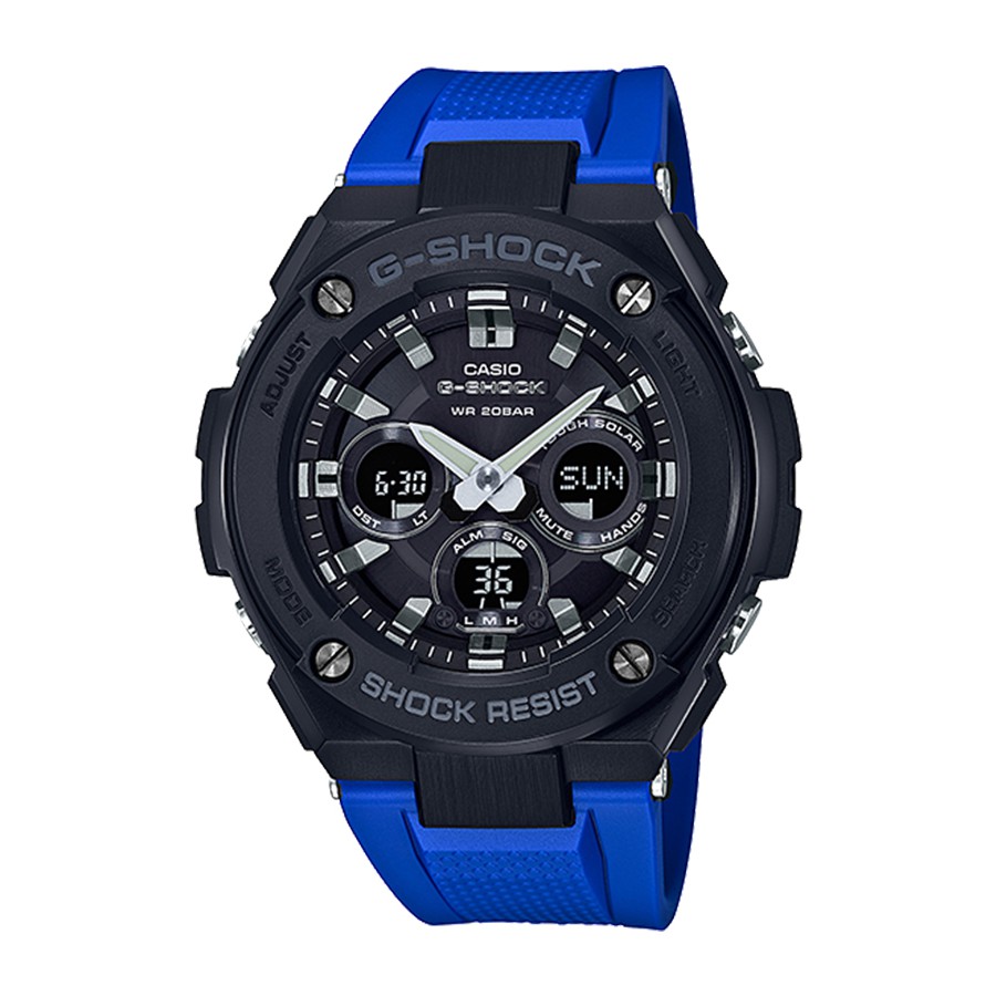 Casio G-Shock นาฬิกาข้อมือผู้ชาย สายเรซิ่น รุ่น GST-S300G,GST-S300G-2A1 - สีน้ำเงิน
