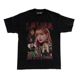 เสื้อยืดคอกลมเสื้อยืดโอเวอร์ไซซ์ พิมพ์ลาย Blackpink Lisa Lalisa Manoban สไตล์วินเทจS-4XL