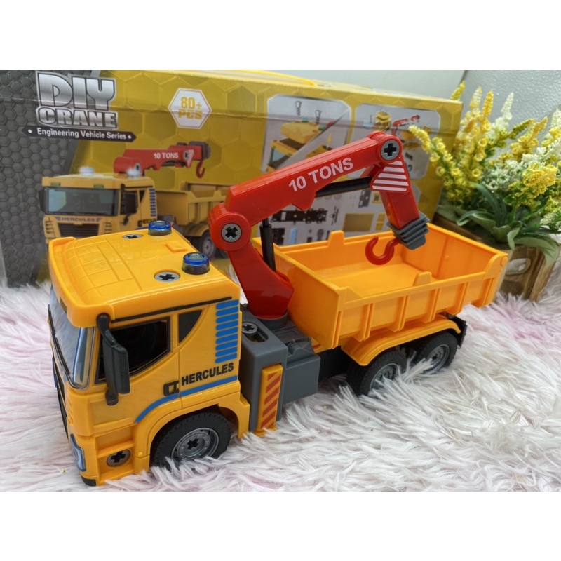 รถของเล่น รถยก รถวิศวกร รถเด็กเล่น รถก่อสร้าง รถเครน  รถยกDIY รถของเล่น no.3201-3 รถSUN