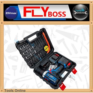 FLYBOSS สว่านแบตเตอรี่ 3 ระบบ กระแทกได้ สว่านไร้สาย สว่านแบต