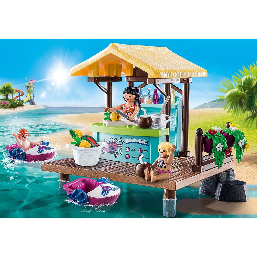 Playmobil 70612 Paddle Boat Rental ของเล่นบทบาทสมมติ อควา พาร์ค บาร์น้ำผลไม้พร้อมเช่าเรือพาย