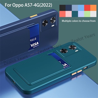 เคสโทรศัพท์มือถือ ซิลิโคนนิ่ม TPU กันกระแทก พร้อมช่องใส่บัตร สําหรับ Oppo A57 4G 2022 A77s