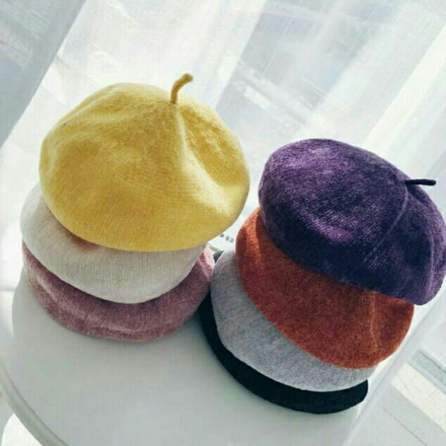 SALE หมวกเบเร่ต์ ผ้าไหมพรมญี่ปุ่น