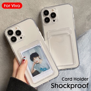 กล่องใส่การ์ด ซิลิโคนนุ่มเคสใสเคสใส่การ์ดที่เก็บรูปถ่าย เคส VIVO X60 V20 SE V21 V21E V23 S1 Pro Y11 Y12i Y12 Y15 Y17 U10 Y3S Y91 Y95 Y93 Y21 Y33 Y21A Y21S Y21T Y01 Y16 Y02S Y22 Y22S Y35 Y55 Y75 Y91C Y1S Y31 Y51 Y53S Y73 Y72 Y52 Y20 Y20i Y20S Y12A Y30 Y50